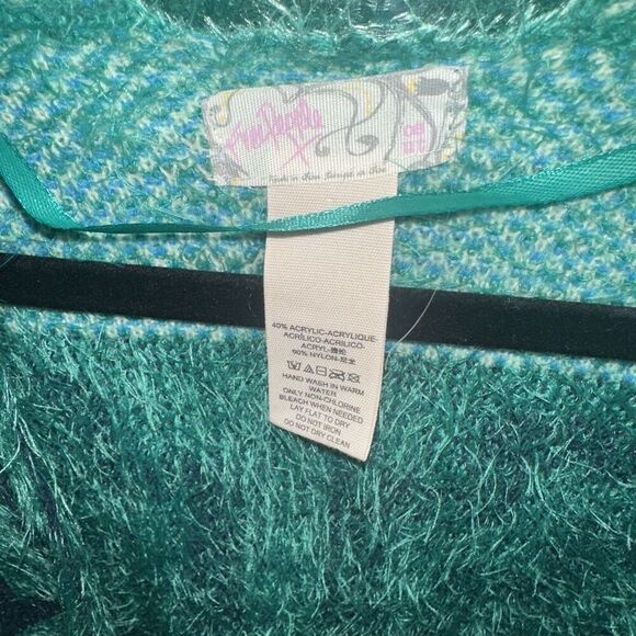 FREE PEOPLE Women's Diamondback Boho Aztec Geometric Cozy Kimono In Emerald O/S - Picture 4 of 7